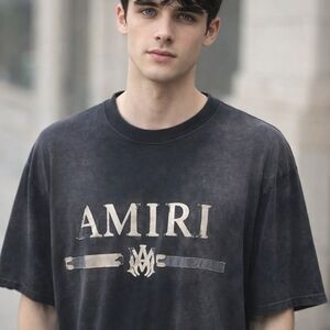 AMIRI Faded Black Logo Tee